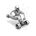 ghost rollerskating tattoo design idea