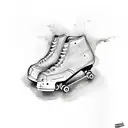 ghost rollerskating tattoo design idea