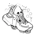 ghost rollerskating tattoo design idea