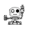 robot monkey tattoo design idea