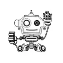 robot monkey tattoo design idea