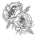 algo que lembre a banda bts, com flores de peonia, baleia julbarte, borboletas tattoo design idea