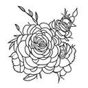 algo que lembre a banda bts, com flores de peonia, baleia julbarte, borboletas tattoo design idea