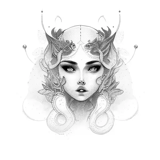 Mujer con alas dando teta a un bebe. tattoo design idea