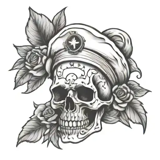 nurse skull tattoo design idea