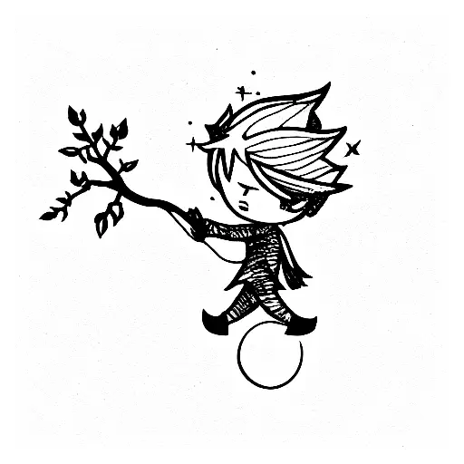 little prince on the tree tattoo design idea