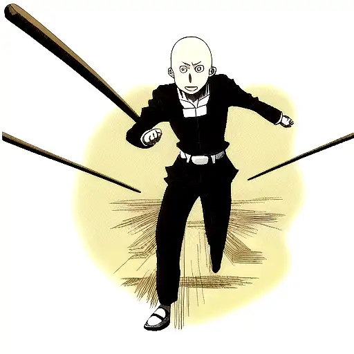 funny saitama tattoo design idea