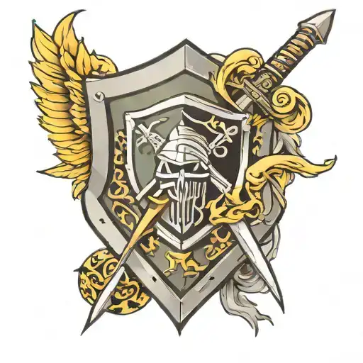 army and raider shield tattoo design idea