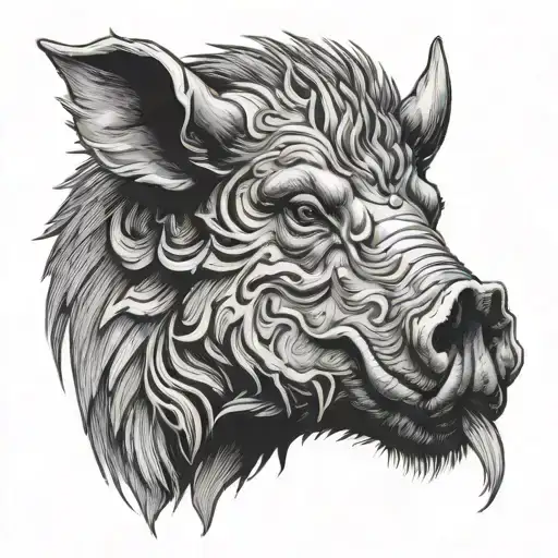 boar head tattoo design idea