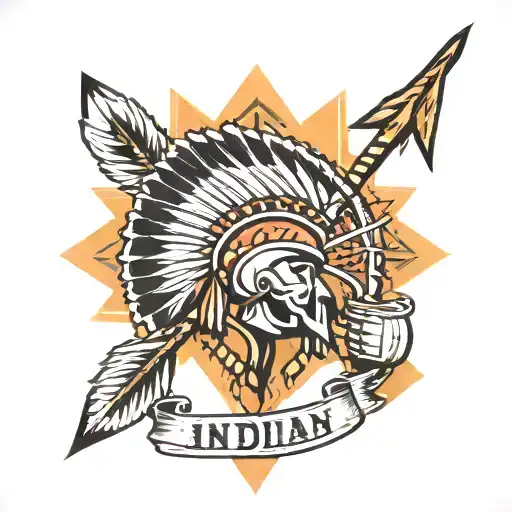 Indian arrow football  tattoo design idea