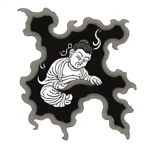 Buda con estilo chino o japonés  tattoo design idea