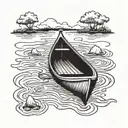 Canoe in water tattoo design idea