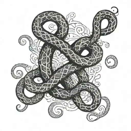 A new-school style tattoo of Mahadev's snake wrapped around Shivi's name in a unique font tattoo design idea