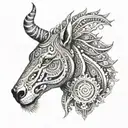 An intricate tattoo combining elements of Mahadev's third eye and Shivi's favorite animal tattoo design idea