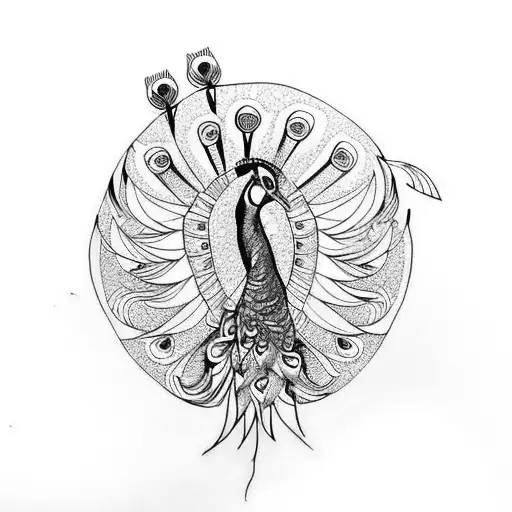 Peacock tattoo design idea