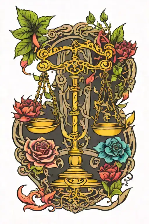 trust no one ,Libra scales,anhk cross,weed tattoo design idea