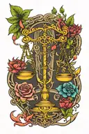 trust no one ,Libra scales,anhk cross,weed tattoo design idea