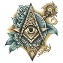 square and compass freemansonry tattoo design idea