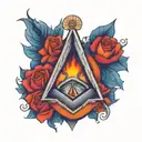 square and compass freemansonry tattoo design idea