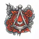 square and compass freemansonry tattoo design idea