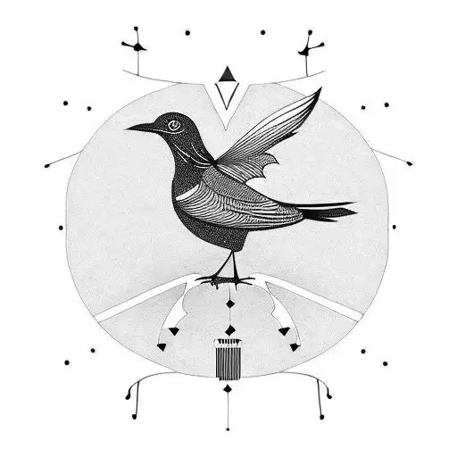black bird tattoo design idea