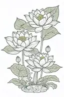 lotus flower growing trees with leafs tattoo design idea