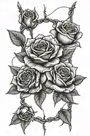 barbed wire with roses tattoo design idea