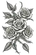 barbed wire with roses tattoo design idea