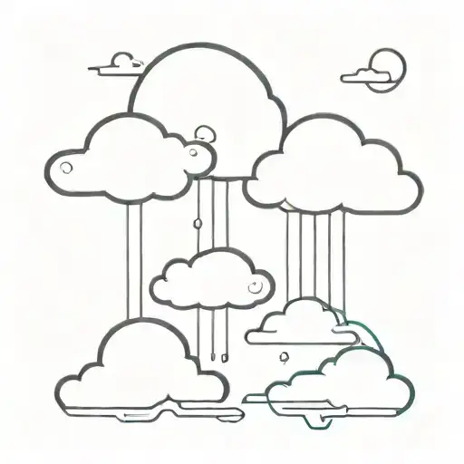 minimal Japanese cloud sha ped like illustration tattoo design idea