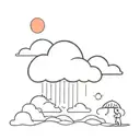 minimal Japanese cloud sha ped like illustration tattoo design idea