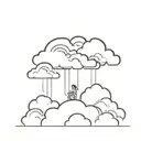 minimal Japanese cloud sha ped like illustration tattoo design idea
