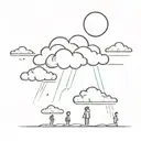 minimal Japanese cloud sha ped like illustration tattoo design idea