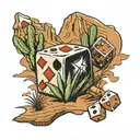 las Vegas dice, Arizona desert landscape, tattoo design idea