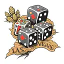 las Vegas dice, Arizona desert landscape, tattoo design idea