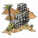 las Vegas dice, Arizona desert landscape, tattoo design idea