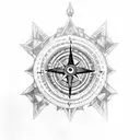 gothic, skull, compass, cyberpunk tattoo design idea