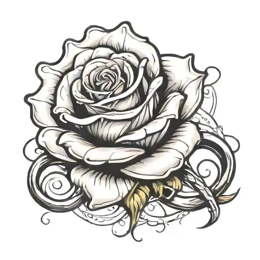  rose flower jail time 111 within an infinity symbol tattoo design idea