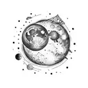 man on the moon  tattoo design idea
