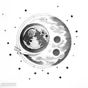 man on the moon  tattoo design idea