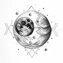 man on the moon  tattoo design idea