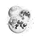 man on the moon  tattoo design idea