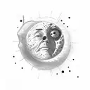 man on the moon  tattoo design idea