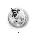 man on the moon  tattoo design idea