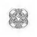 Interlocking wedding rings tattoo design idea