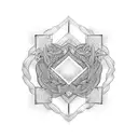 Interlocking wedding rings tattoo design idea