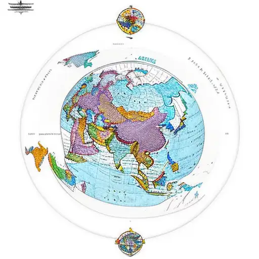 A traditional tattoo design of a map of the world, with each country filled in with vibrant colors and symbols representing the client's favorite travel destinations, such as the Great Wall of China and Machu Picchu tattoo design idea