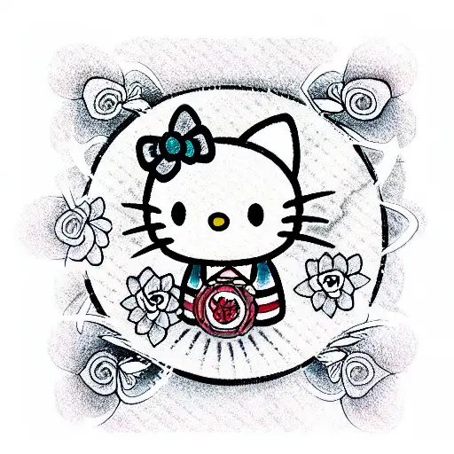 hello kitty tattoo design idea