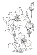 gladiolus and poppy flower tattoo design idea