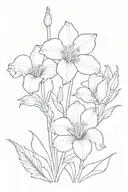 gladiolus and poppy flower tattoo design idea