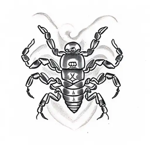 traditional scorpion in black and white tattoo design idea